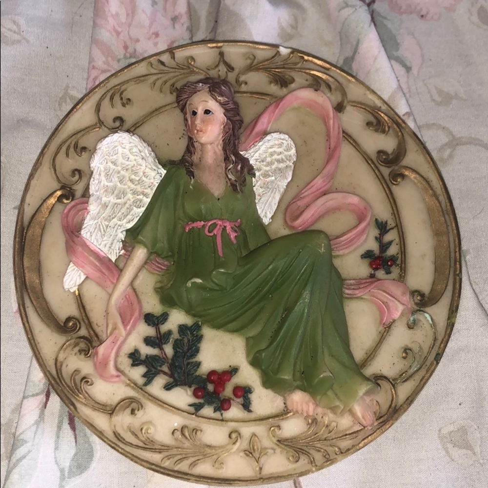 Vintage angel plaque Christmas
